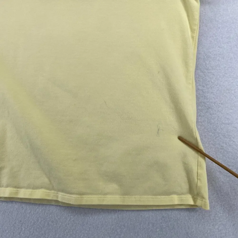 EILEEN FISHER Top S Stretch Organic Cotton Scoop Neck Cap Sleeve Yellow USA - Picture 7 of 13
